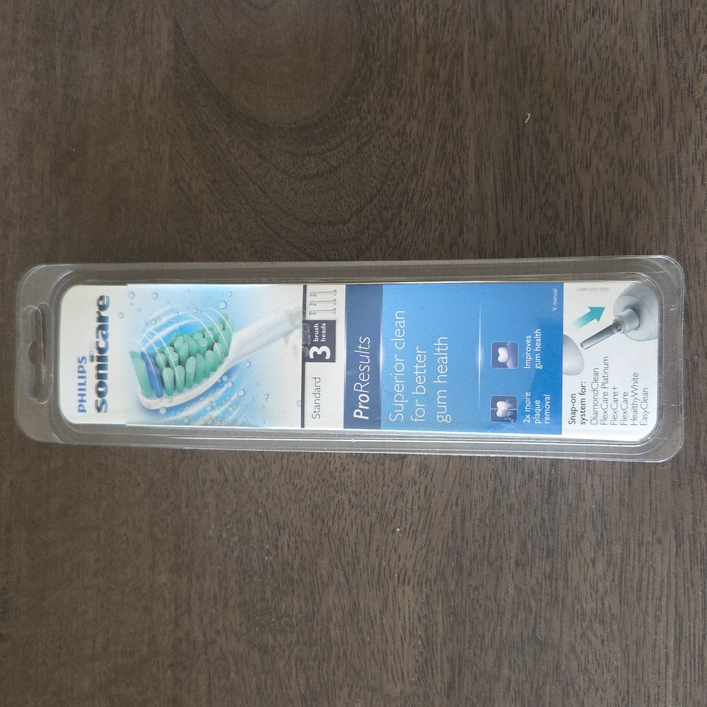 Pack of 3 Philips Sonicare Proresults Toothbrush Head Hx6013